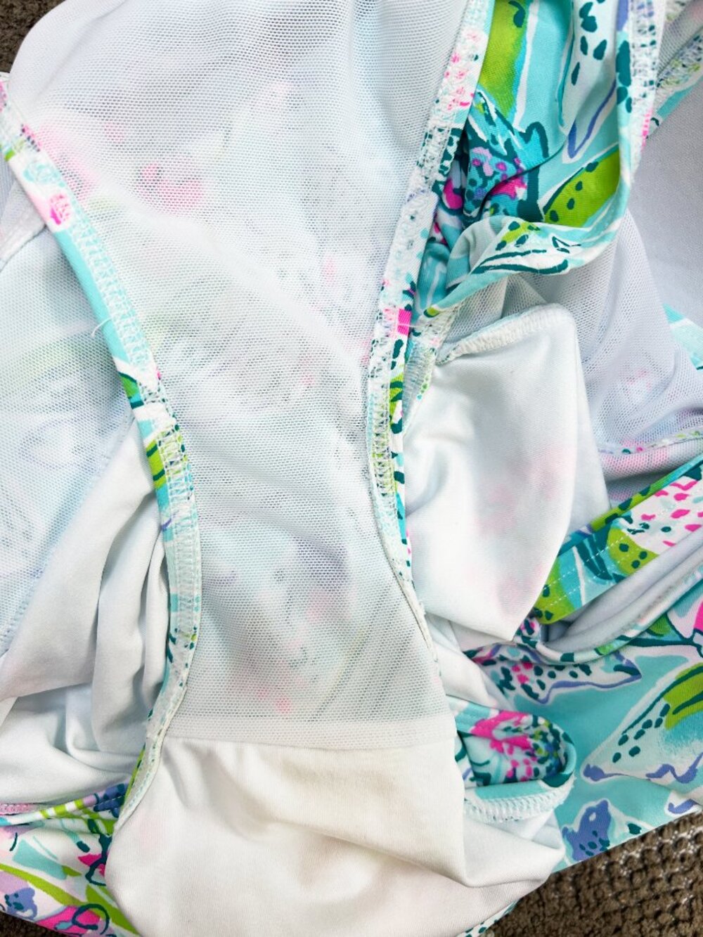 Floral Print Mint One-Piece Swimsuit - Supportive Fit - Picture 6 of 6